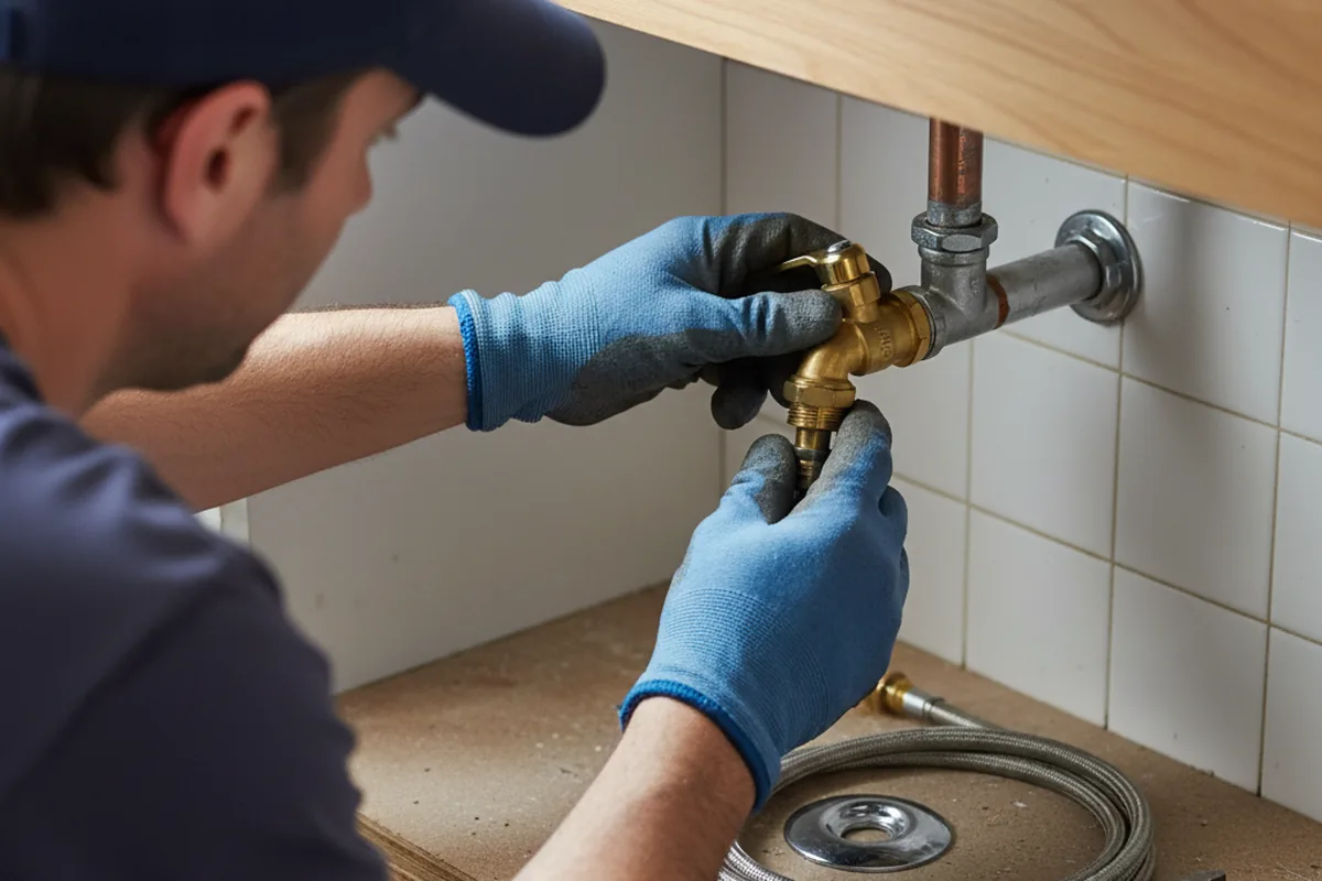 Shutoff valve and fitting work during Faucet and Fixture Repair in Ennis